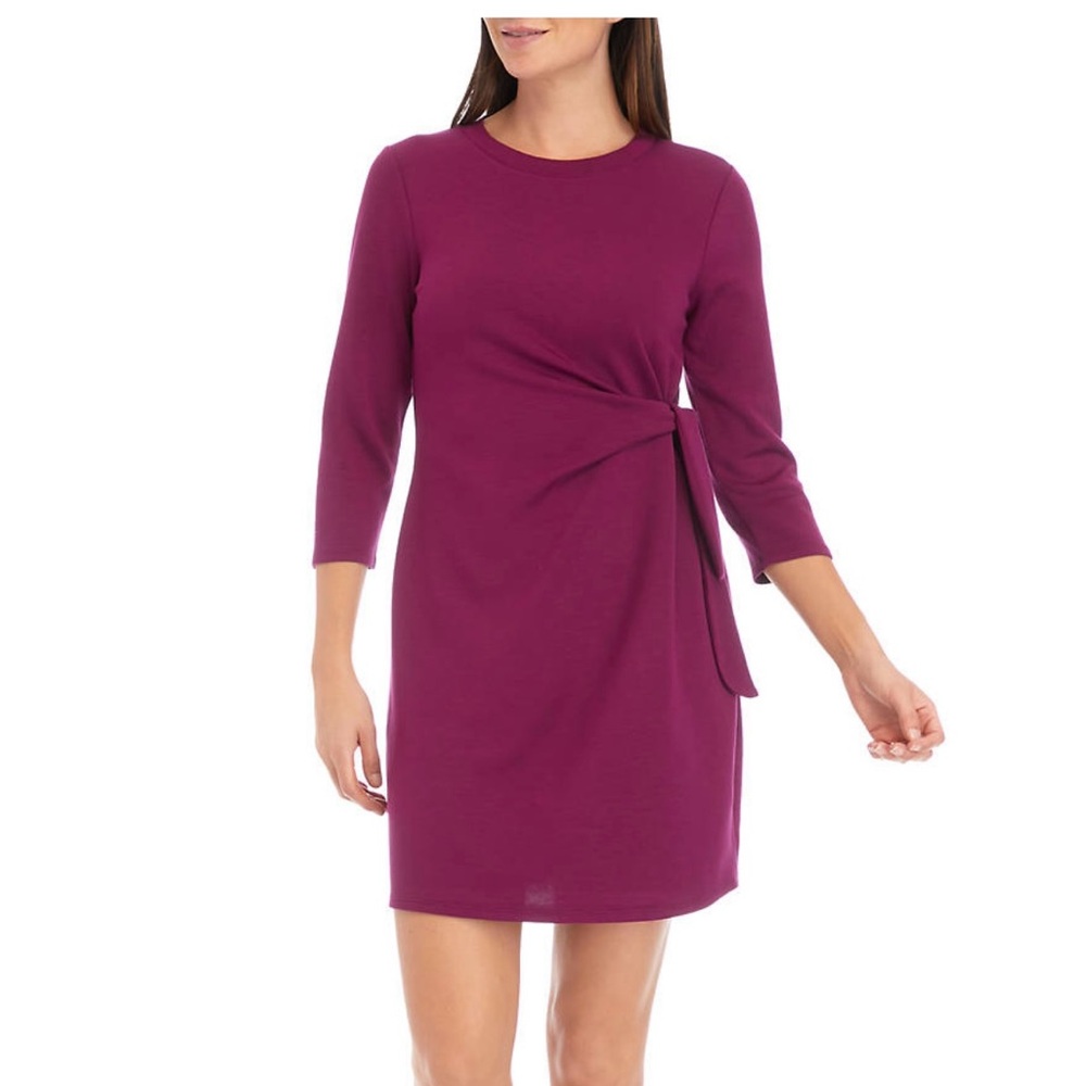 The Limited Mulberry Tie Waist Yummy Dress Bateau Neckline Bow Detail NWT